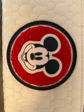 White Quilted Wallet with Red & Black Mickey Patch- Loungefly